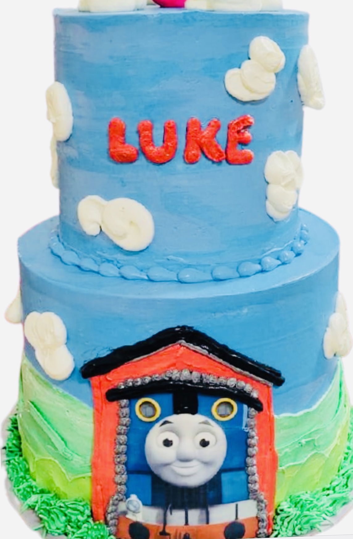 8 Layer Thomas The Train Chocolate and Vanilla Birthday Cake With Buttercream Frosting and Edible Image