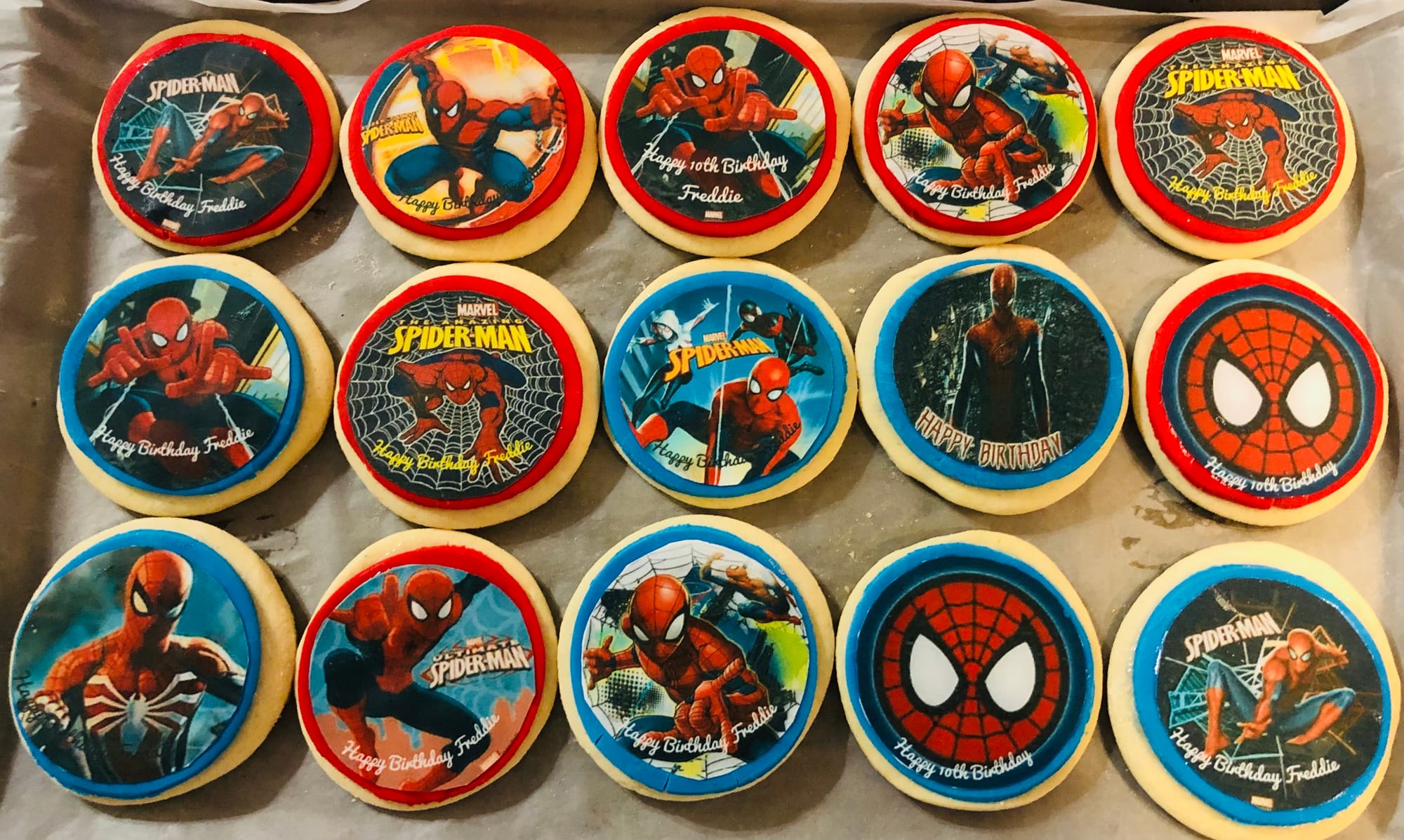 Spider-Man Sugar Cookies with Edible Image