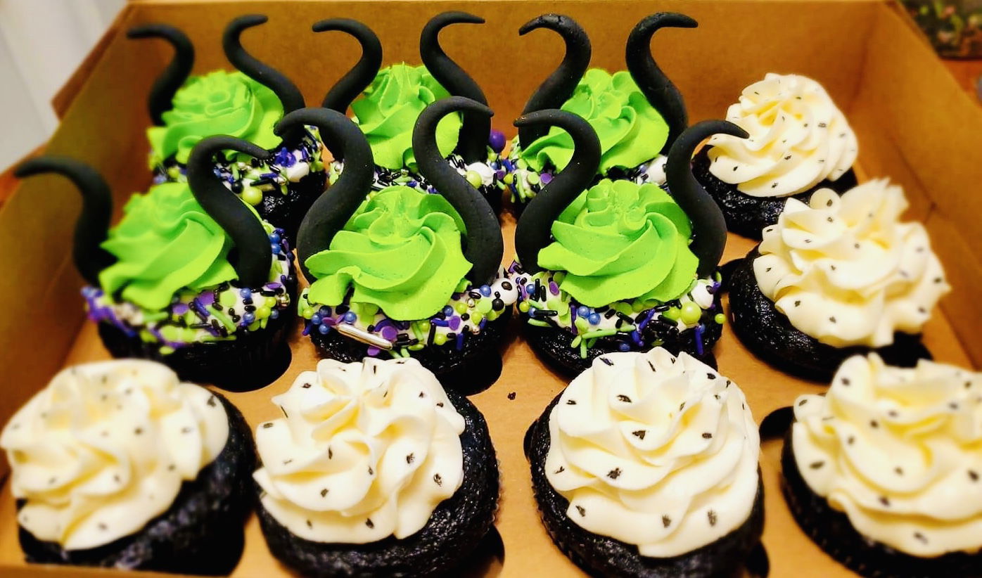 Maleficent Cupcakes With Buttercream Frosting and Fondant