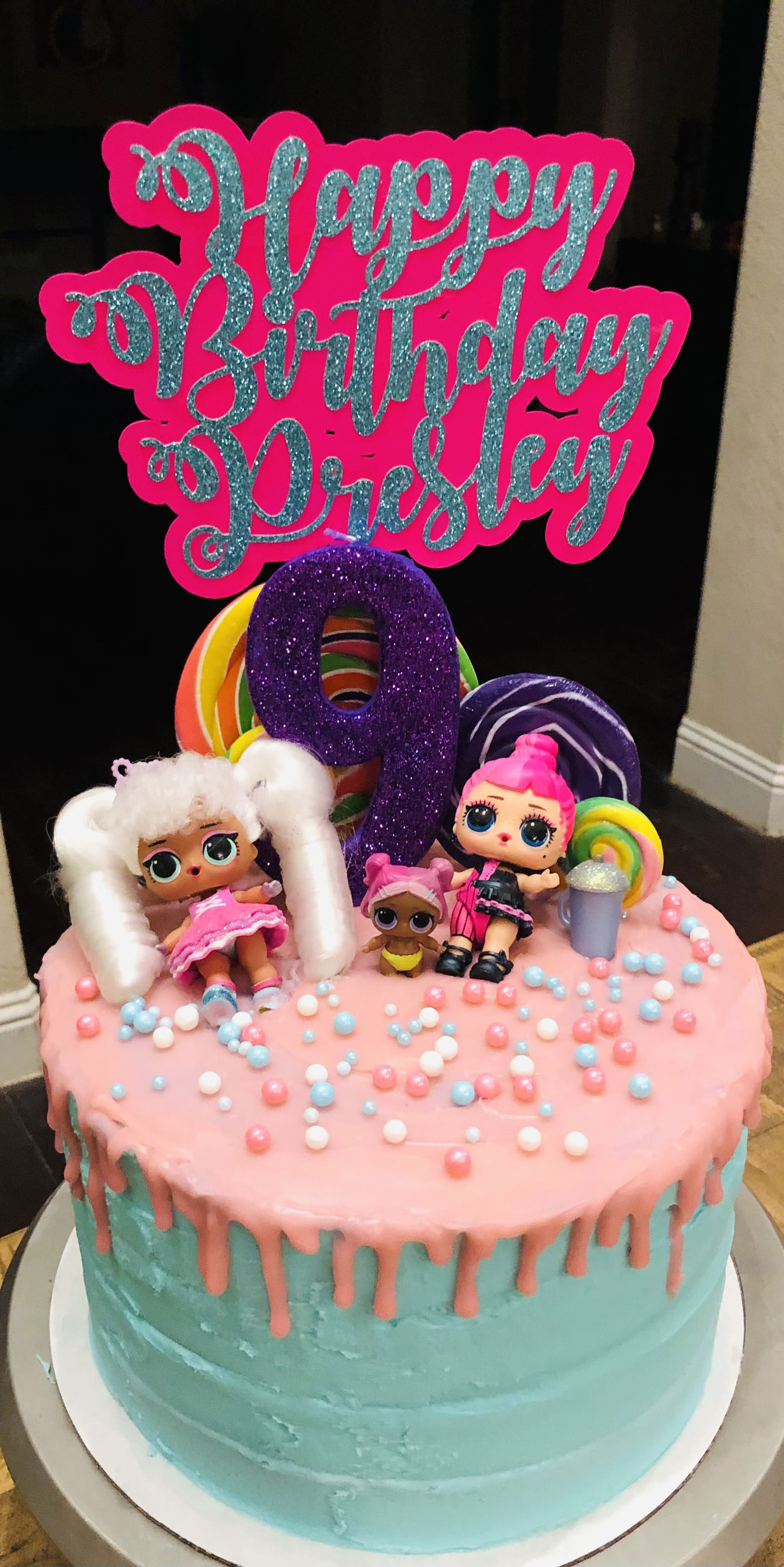 4 Layer Vanilla LOL Doll Cake With Buttercream Frosting