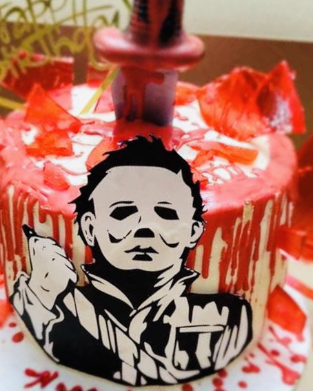 3 Layer Vanilla Michael Meyers Cake With Buttercream Frosting