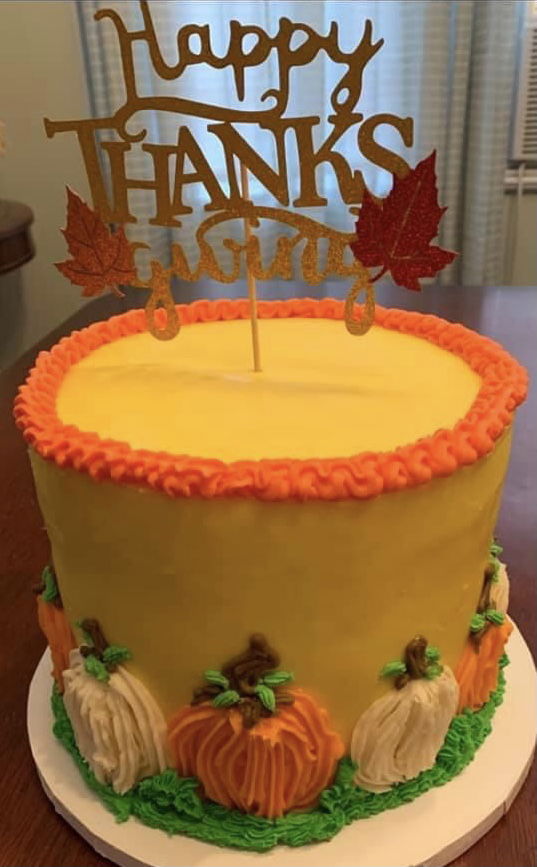 3 Layer Chocolate Thanksgiving Cake With Buttercream Frosting