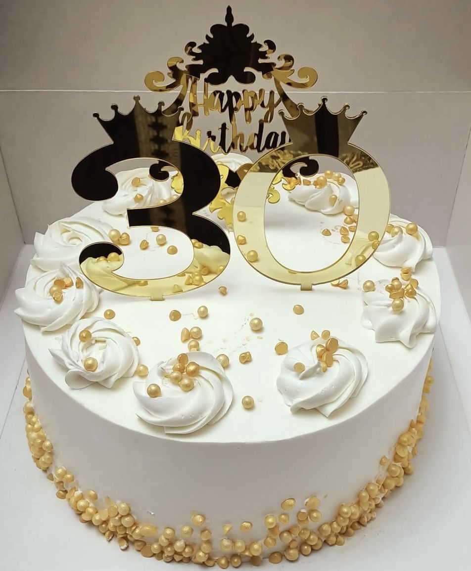 2 Layer Vanilla Anniversary Cake With Buttercream Frosting