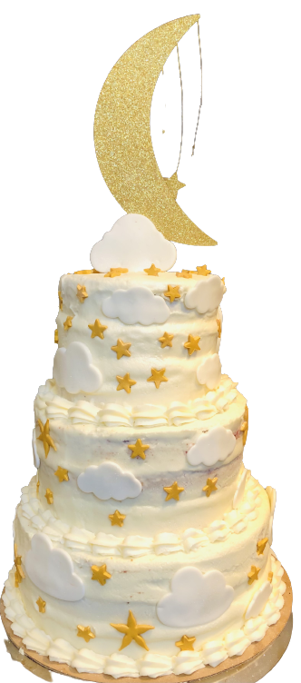 3 Tier Raspberry Swirl Twinkle Twinkle Little Star Cake With Buttercream Frosting