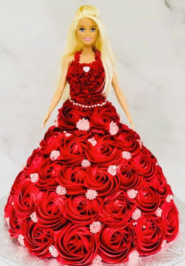 Vanilla Barbie Doll Birthday Cake With Buttercream