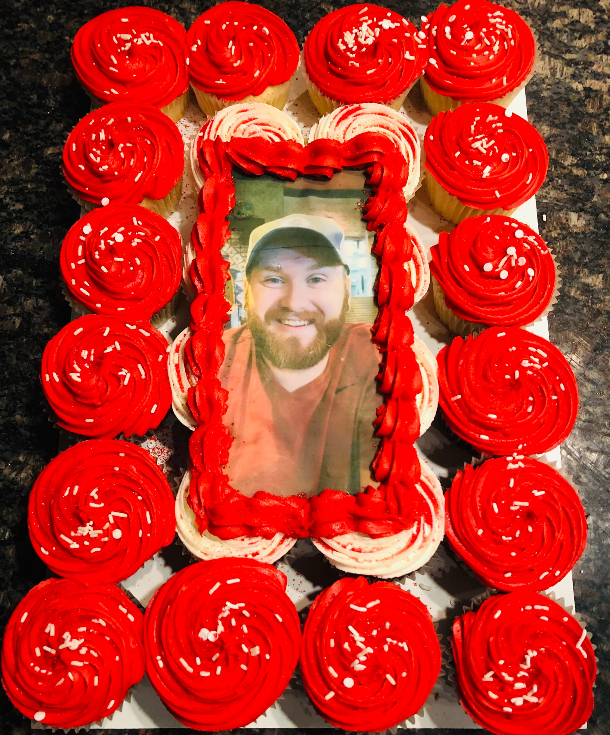 Chocolate and Vanilla Cupcake Pull Apart Cake With Buttercream Frosting and Edible Image