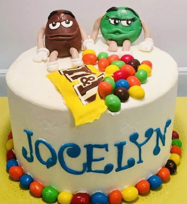 2 Layer Chocolate M&M’s Cake With Buttercream Frosting