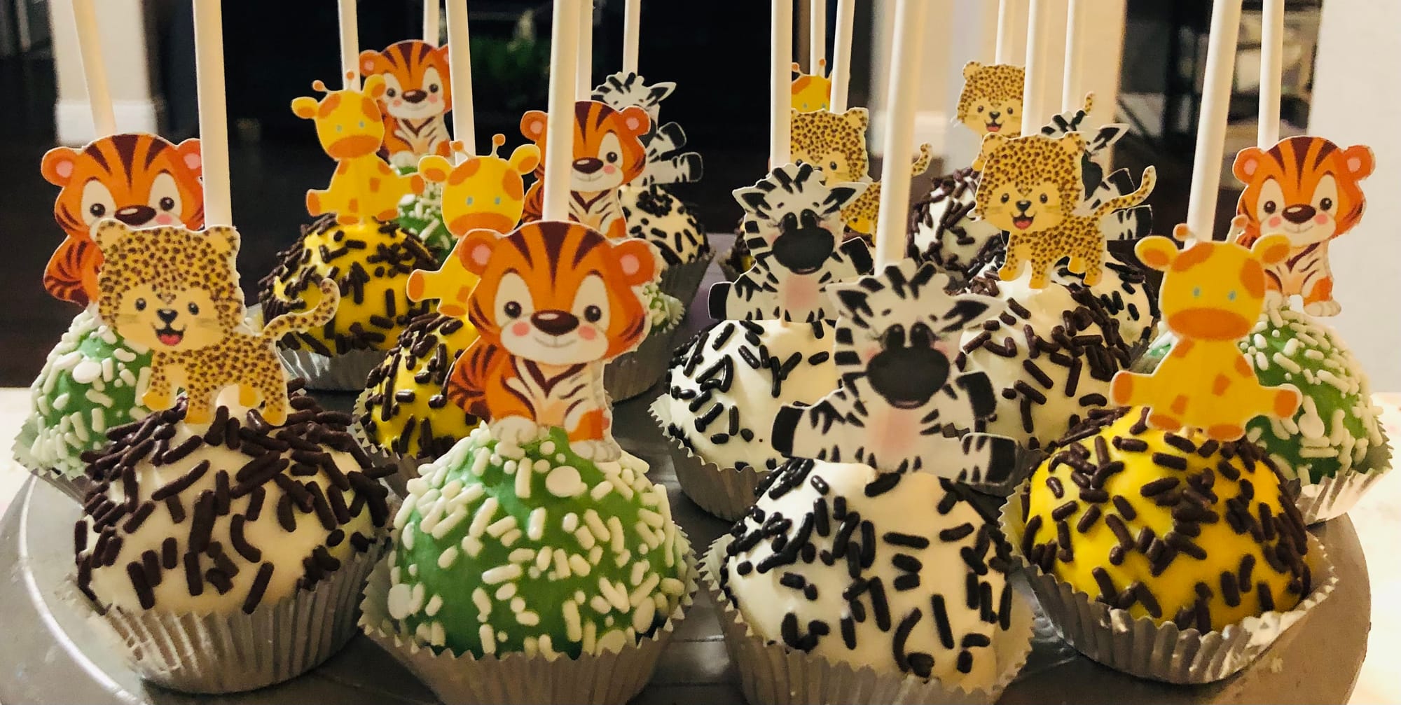 Safari Animal Baby Shower Cake Pops