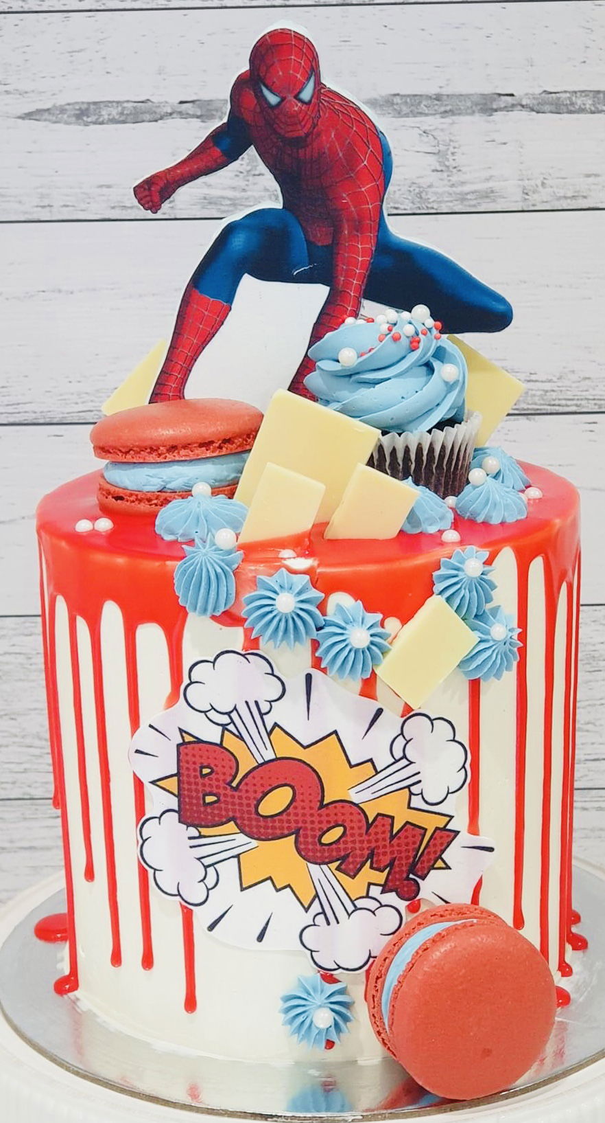 4 Layer Spider-Man Cake With Buttercream Frosting and Edible Image