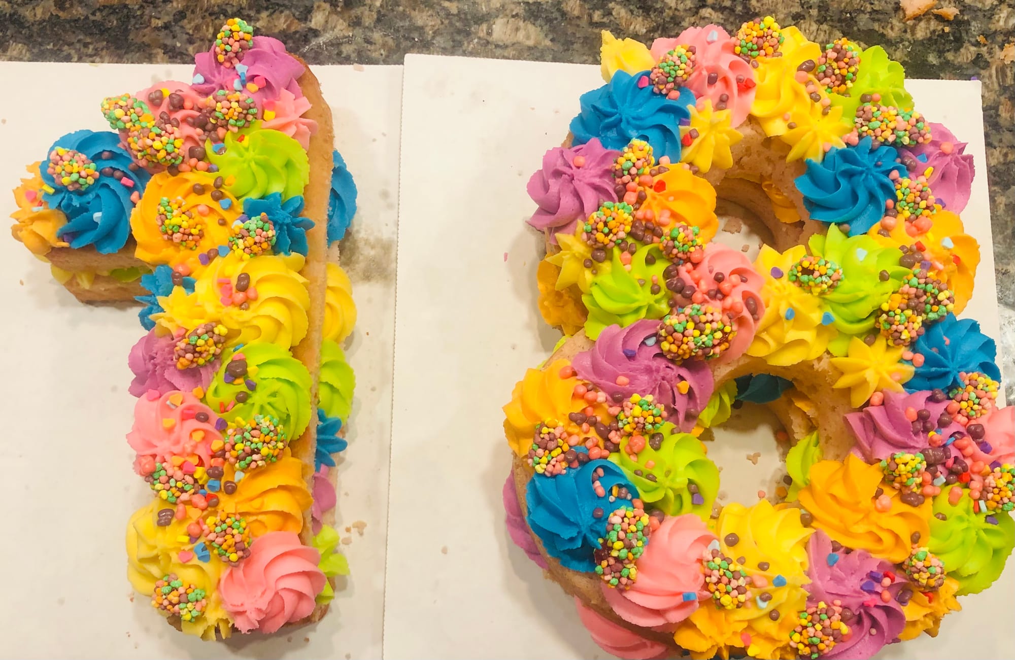 Number 18 Funfetti Cake With Buttercream Frosting