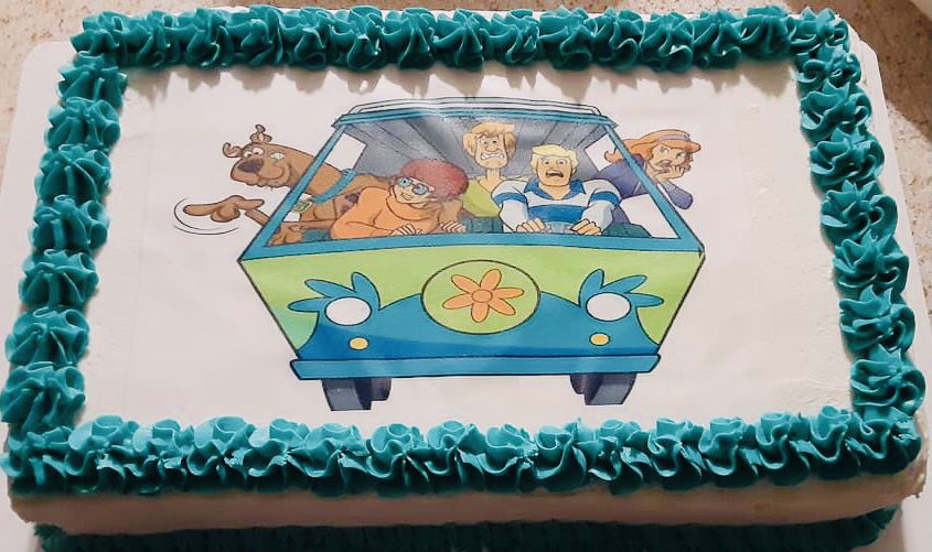 Chocolate Scooby Doo Sheet Cake With Buttercream Frosting and Edible Image
