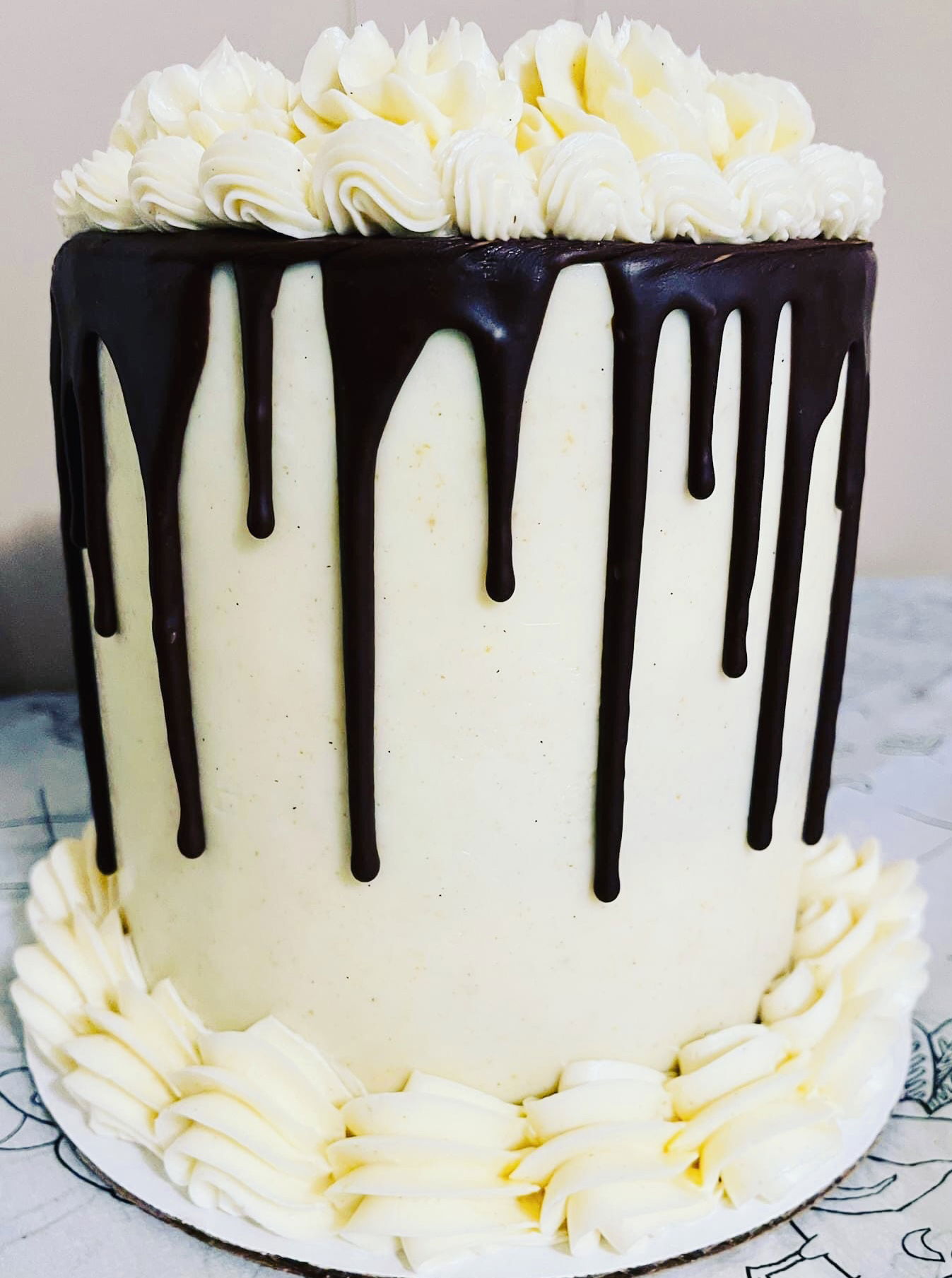 4 Layer Marble Cake With Buttercream Frosting Ganache Drip