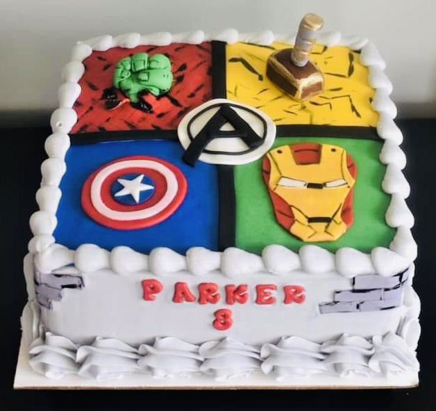 2 Layer Oreo Avengers Cake with Buttercream Frosting and Fondant