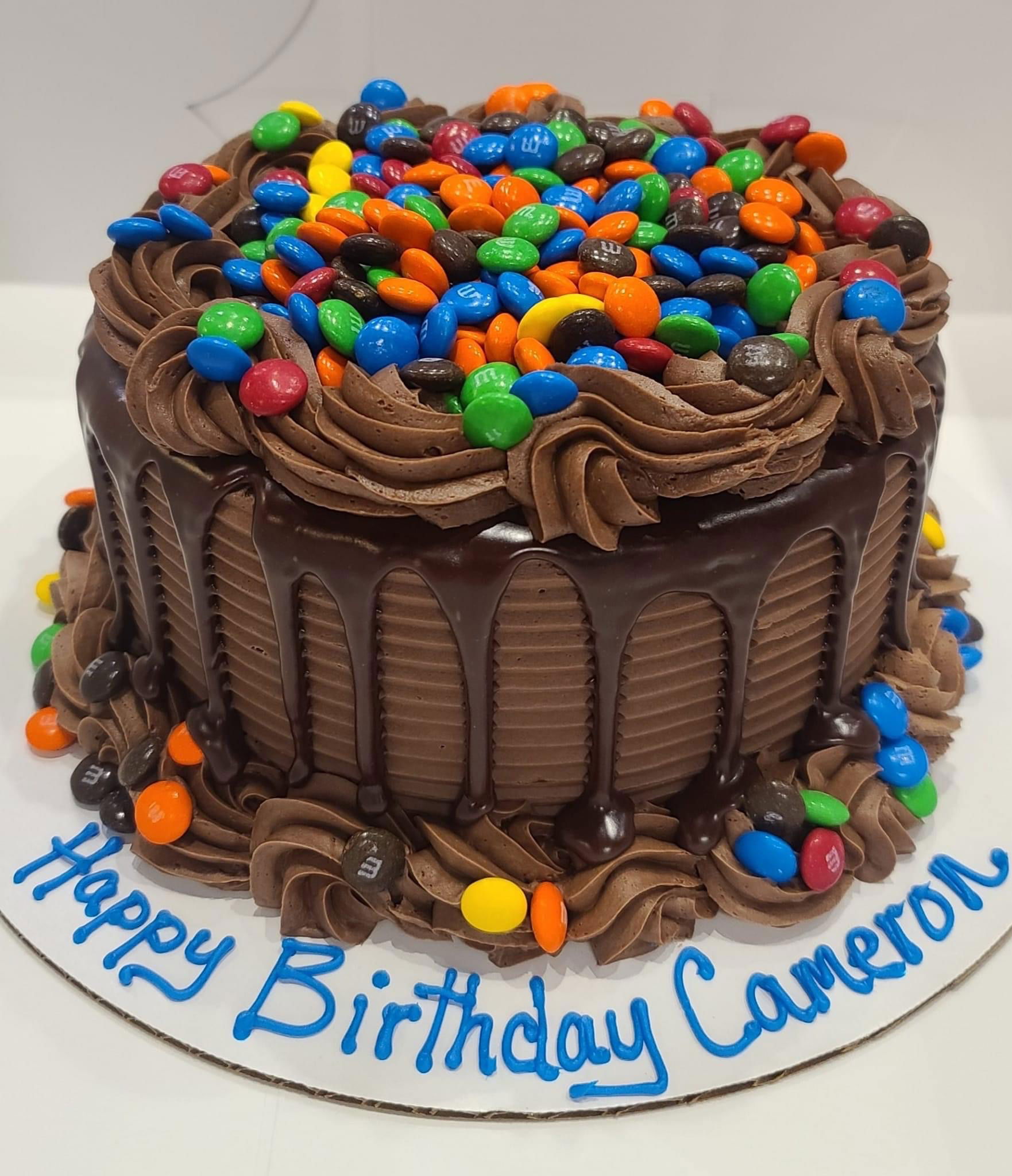 Chocolate M&M’s Overload Cake With Buttercream Frosting