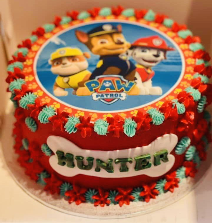 2 Layer Chocolate Paw Patrol Cake With Buttercream Frosting and Edible Image
