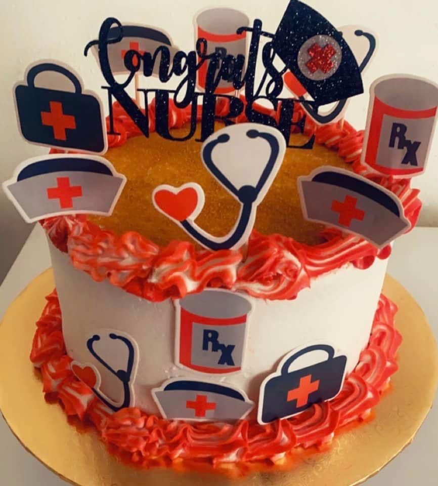 2 Layer Vanilla Nurse Cake with Buttercream Frosting