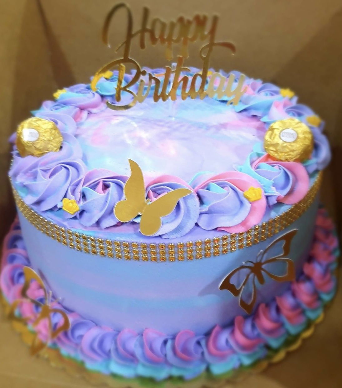 2 Layer Funfetti Butterfly Birthday Cake With Buttercream Frosting