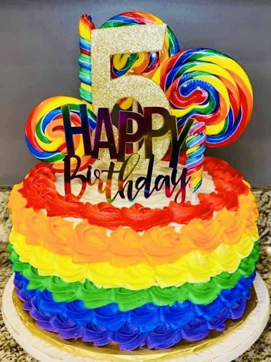 2 Layer Funfetti Rainbow Birthday Cake With Buttercream Frosting