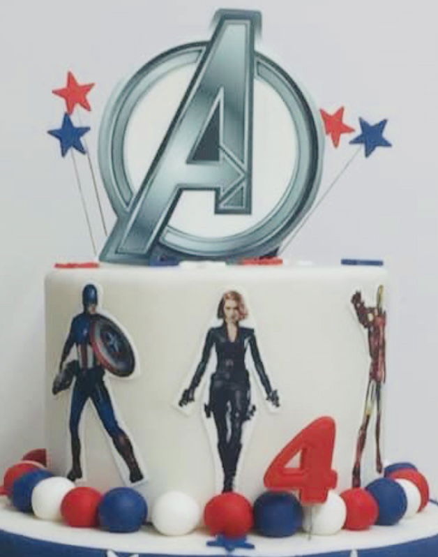 3 Layer Funfetti Avengers Birthday Cake With Buttercream Frosting and Edible Images
