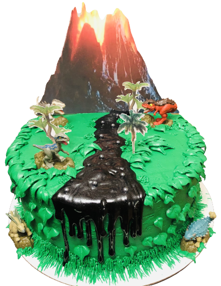 3 Layer Jurassic Dinosaur Funfetti Birthday Cake With Buttercream Frosting