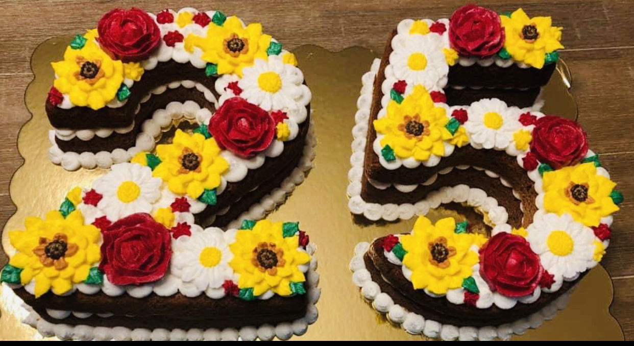 Number 25 Chocolate Cake With Buttercream Frosting