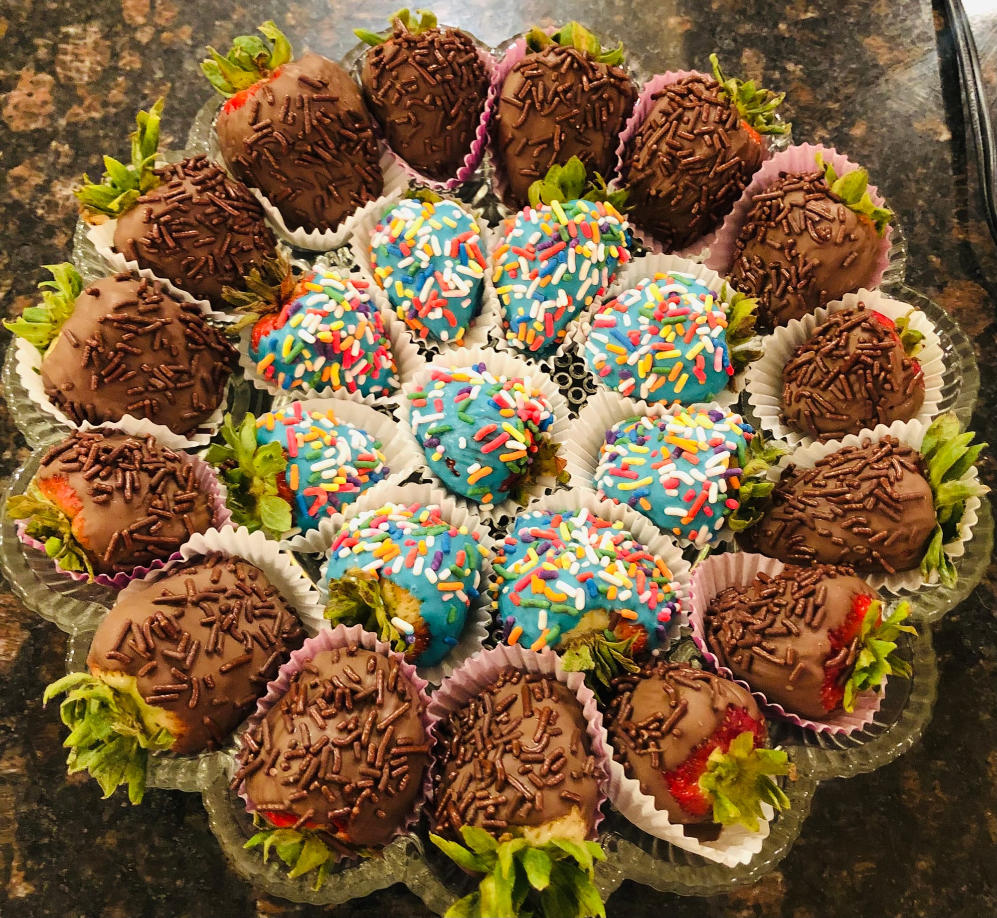 Milk Chocolate & White Chocolate Dipped Strawberries