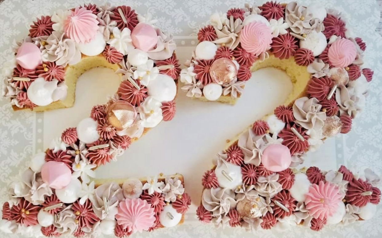 Number 22 Vanilla Birthday Cake With Buttercream Frosting