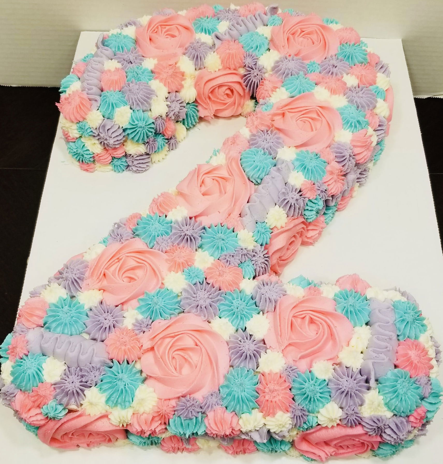 Number 2 Vanilla Cake With Buttercream Frosting