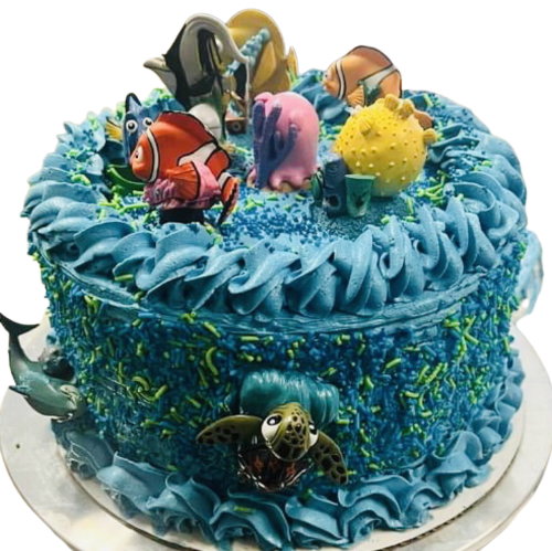 2 Layer Chocolate Finding Nemo Birthday Cake With Buttercream Frosting
