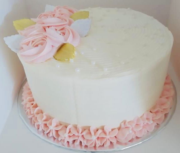 2 Layer White Cake with Buttercream Frosting