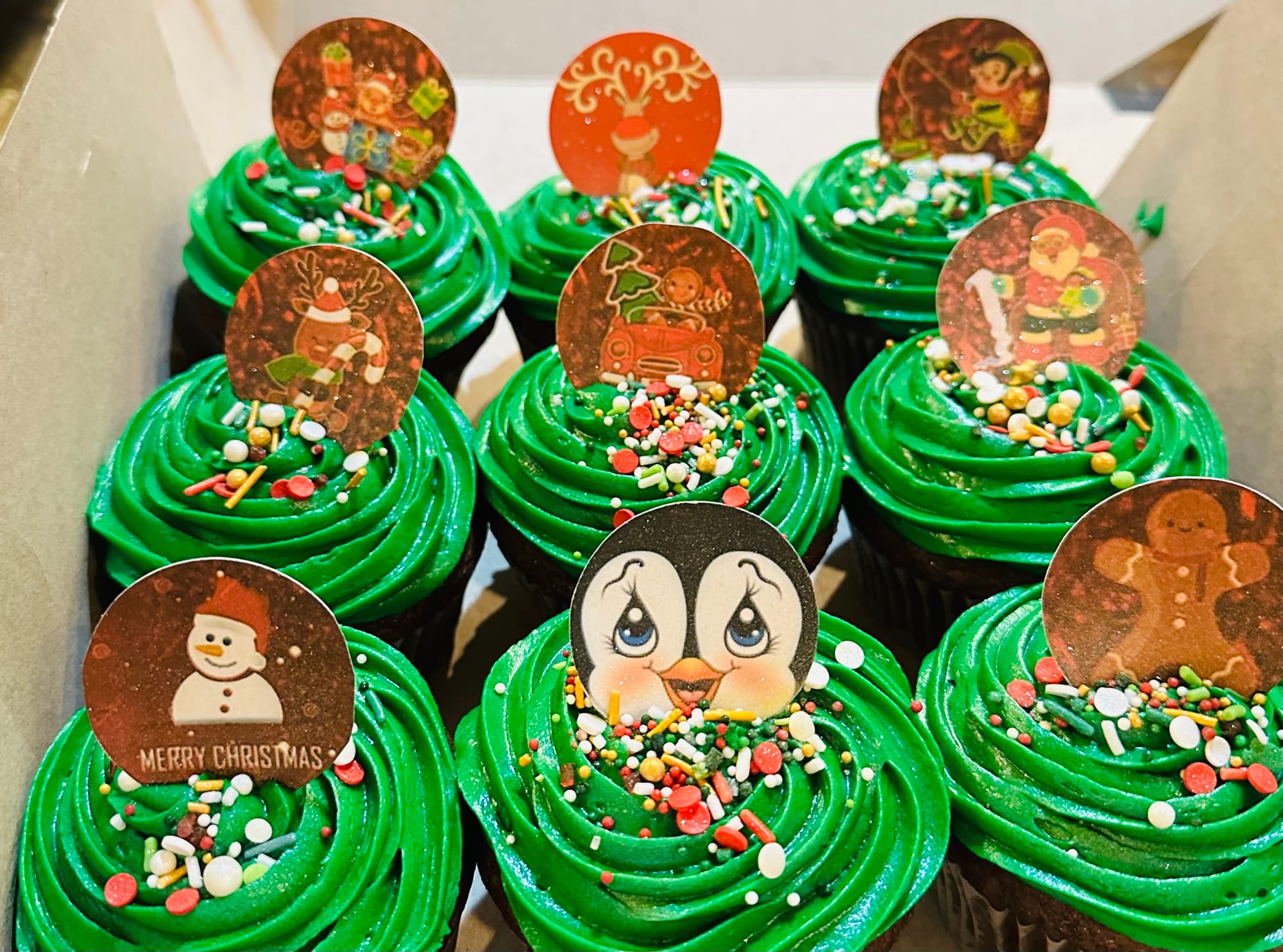 Chocolate Christmas Cupcakes with Buttercream Frosting