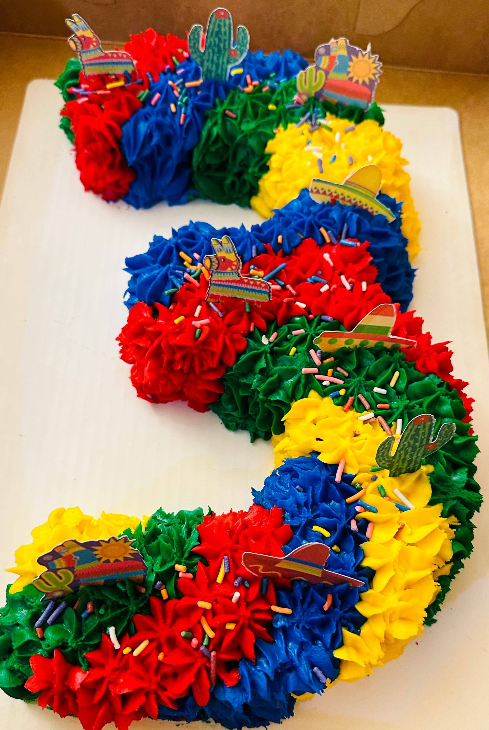 Vanilla Fiesta Theme Sheet Cake with Buttercream Frosting