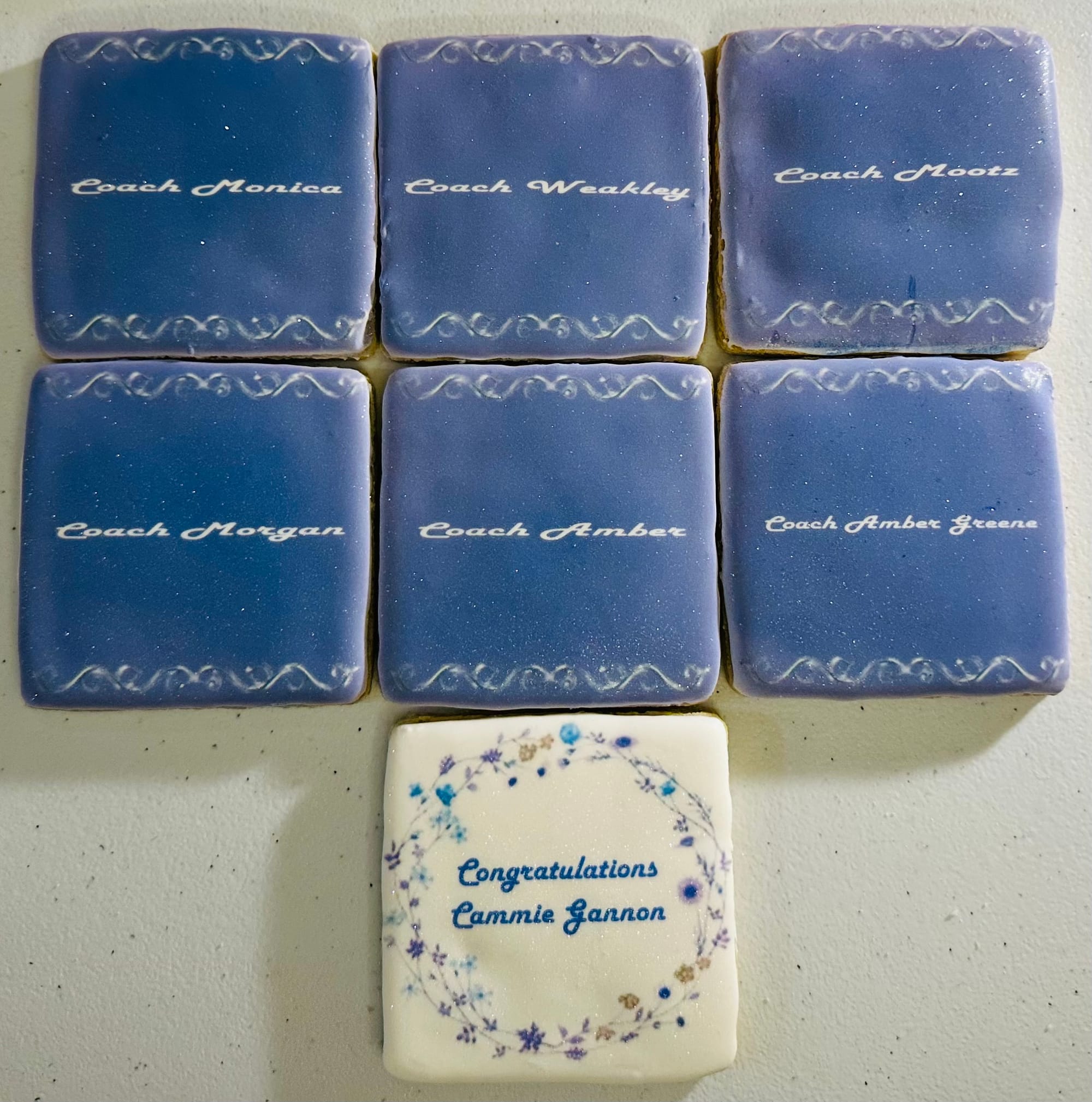 Rockvale High School Cheerleading Coach’s Royal Icing Cookies with Names