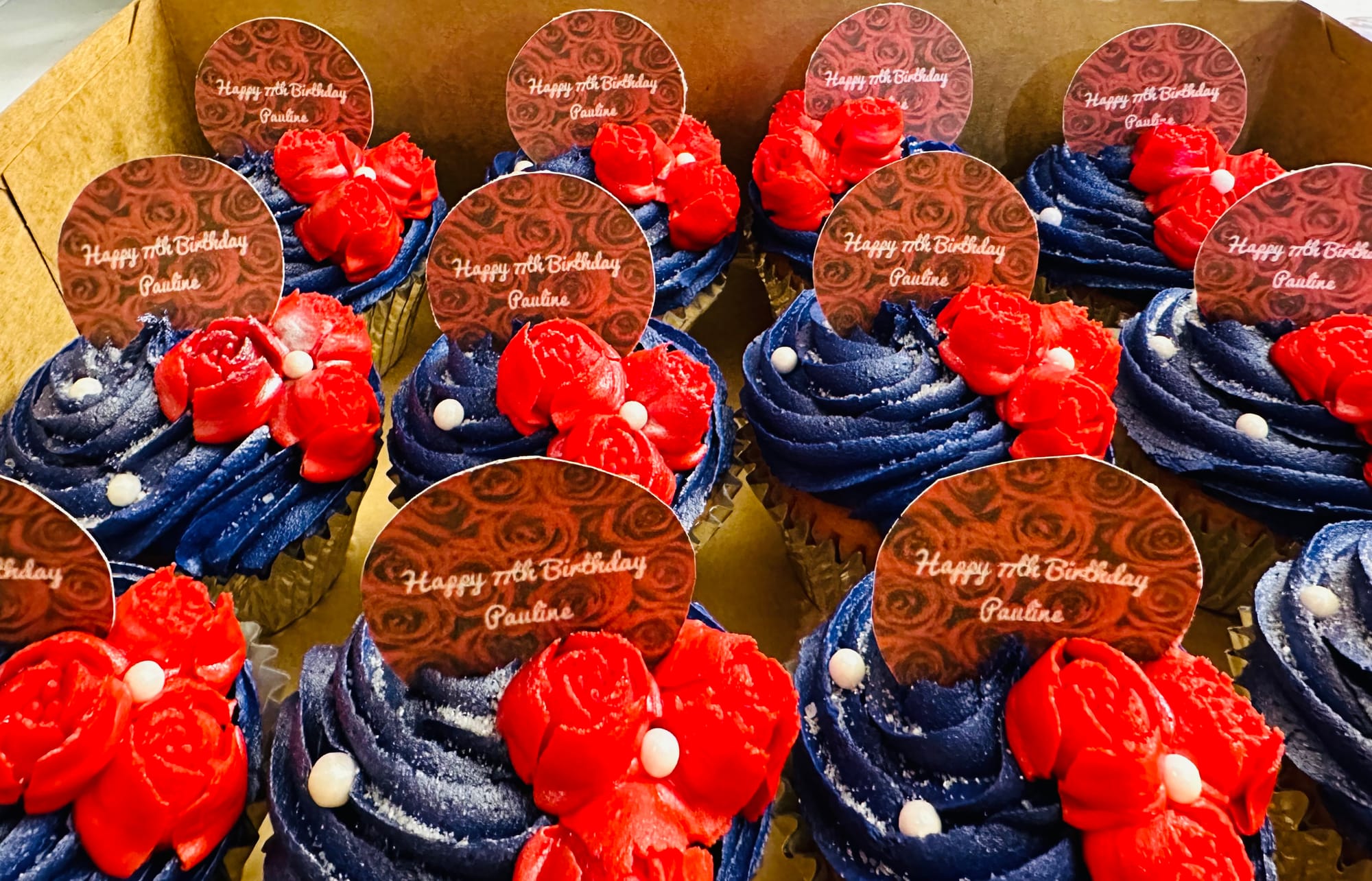 Strawberry Birthday Cupcakes with Buttercream Frosting