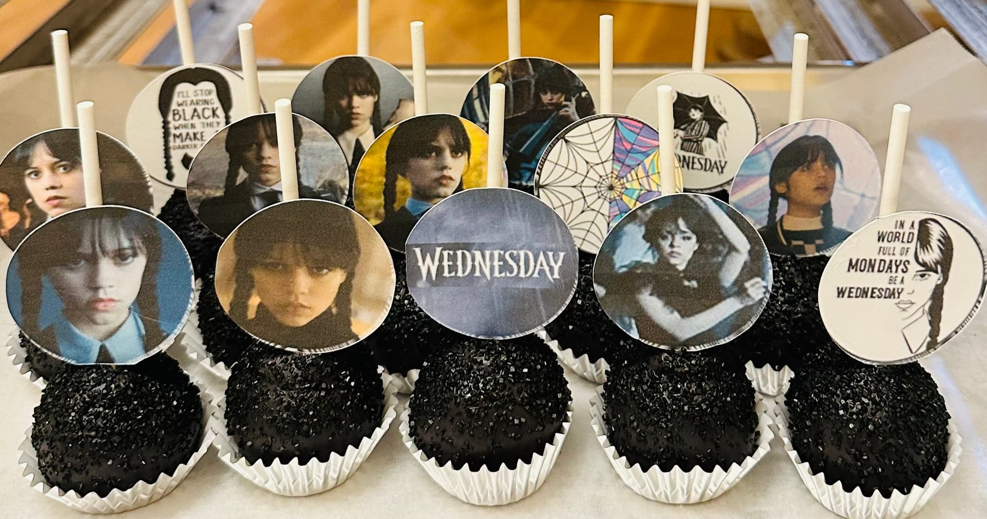 Wednesday Addams Cake Pops