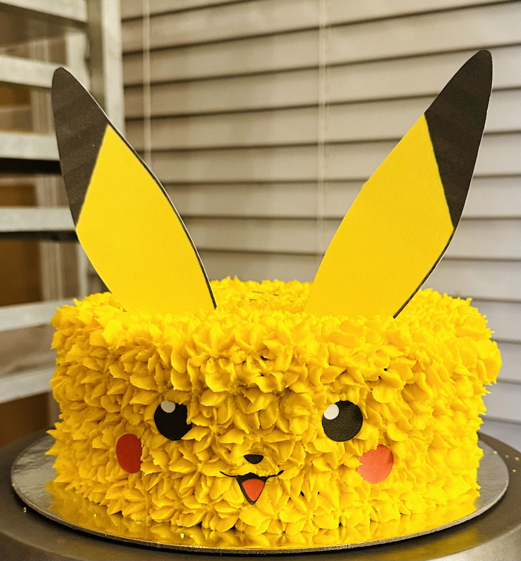 2 Layer Chocolate Pokémon Pikachu Cake with Buttercream Frostin