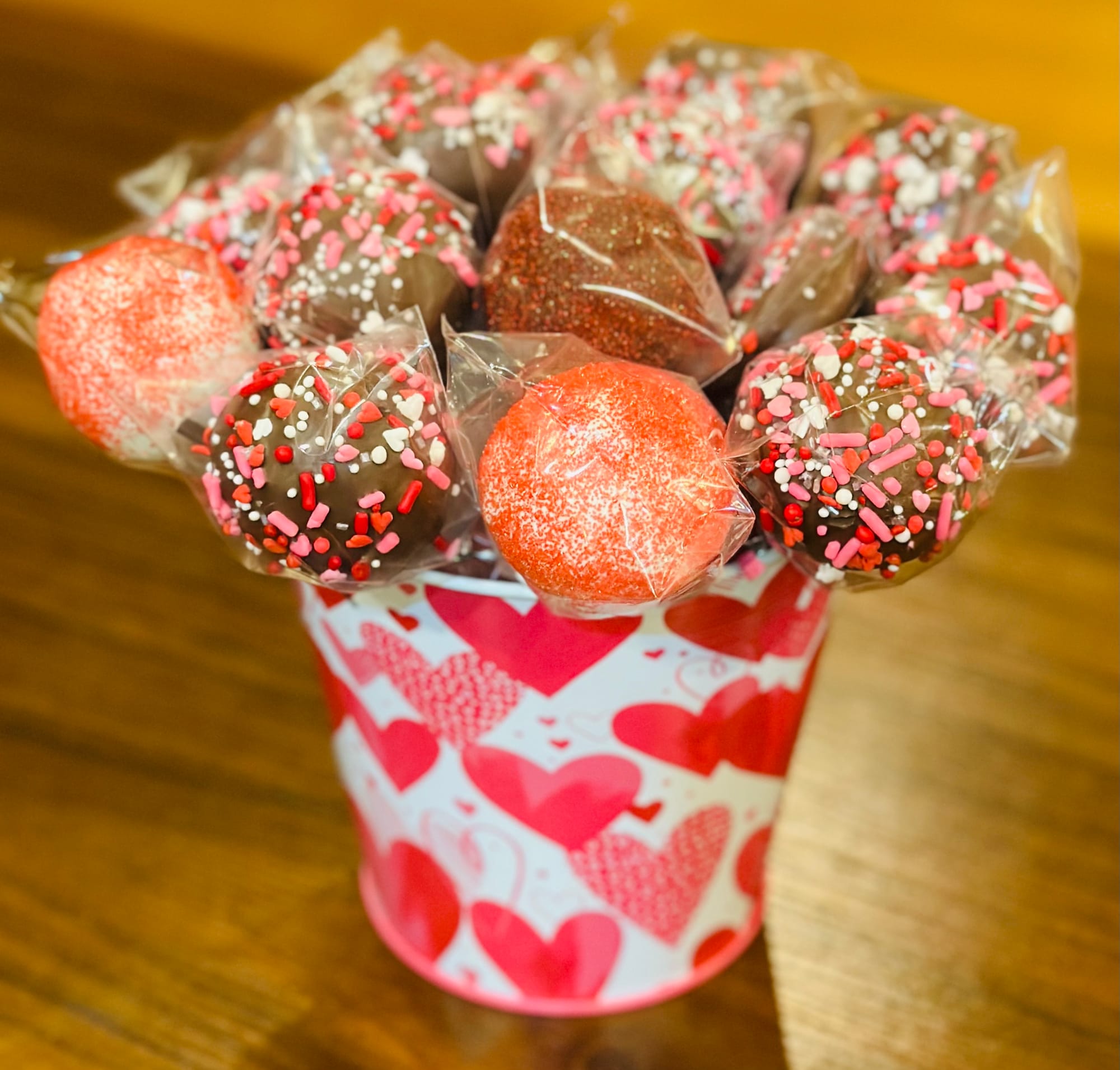 Valentine’s Cake Pop Gift Basket