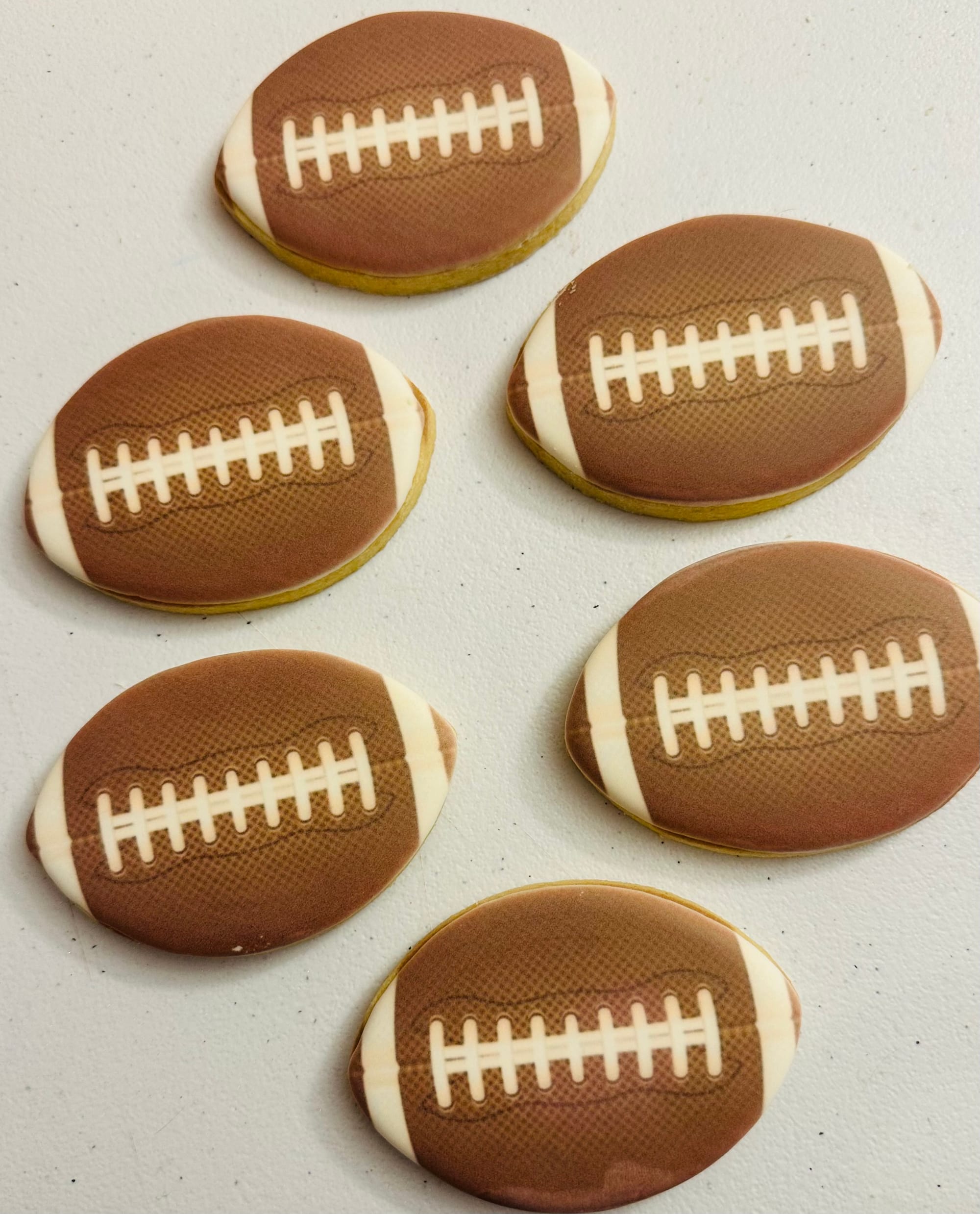 Super Bowl Royal Icing Football Cookies