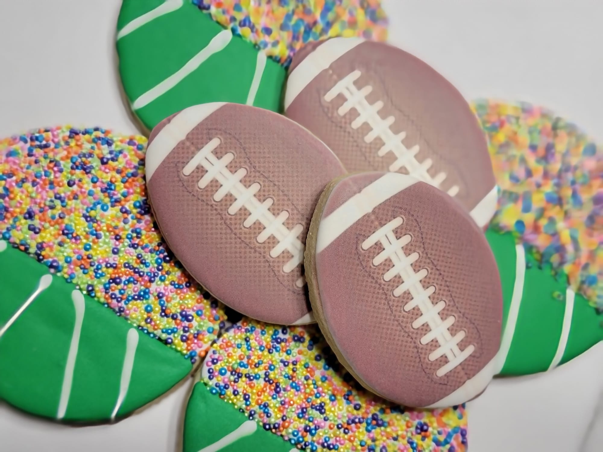 Super Bowl Football Royal Icing Sugar Cookies