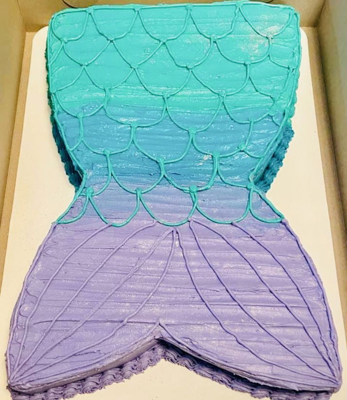 2 Layer Funfetti Mermaid Sheet Cake with Buttercream Frosting