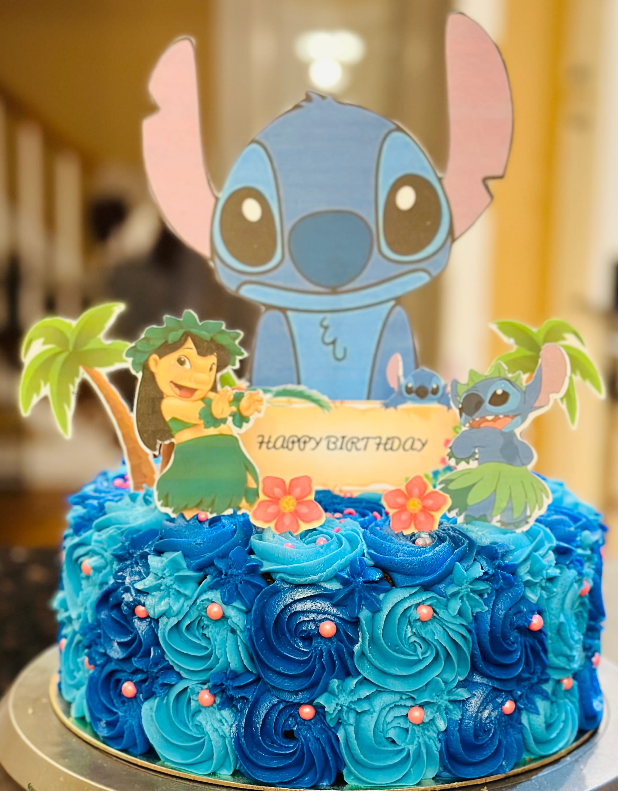 2 Layer Oreo Lilo & Stitch Cake with Buttercream Frosting