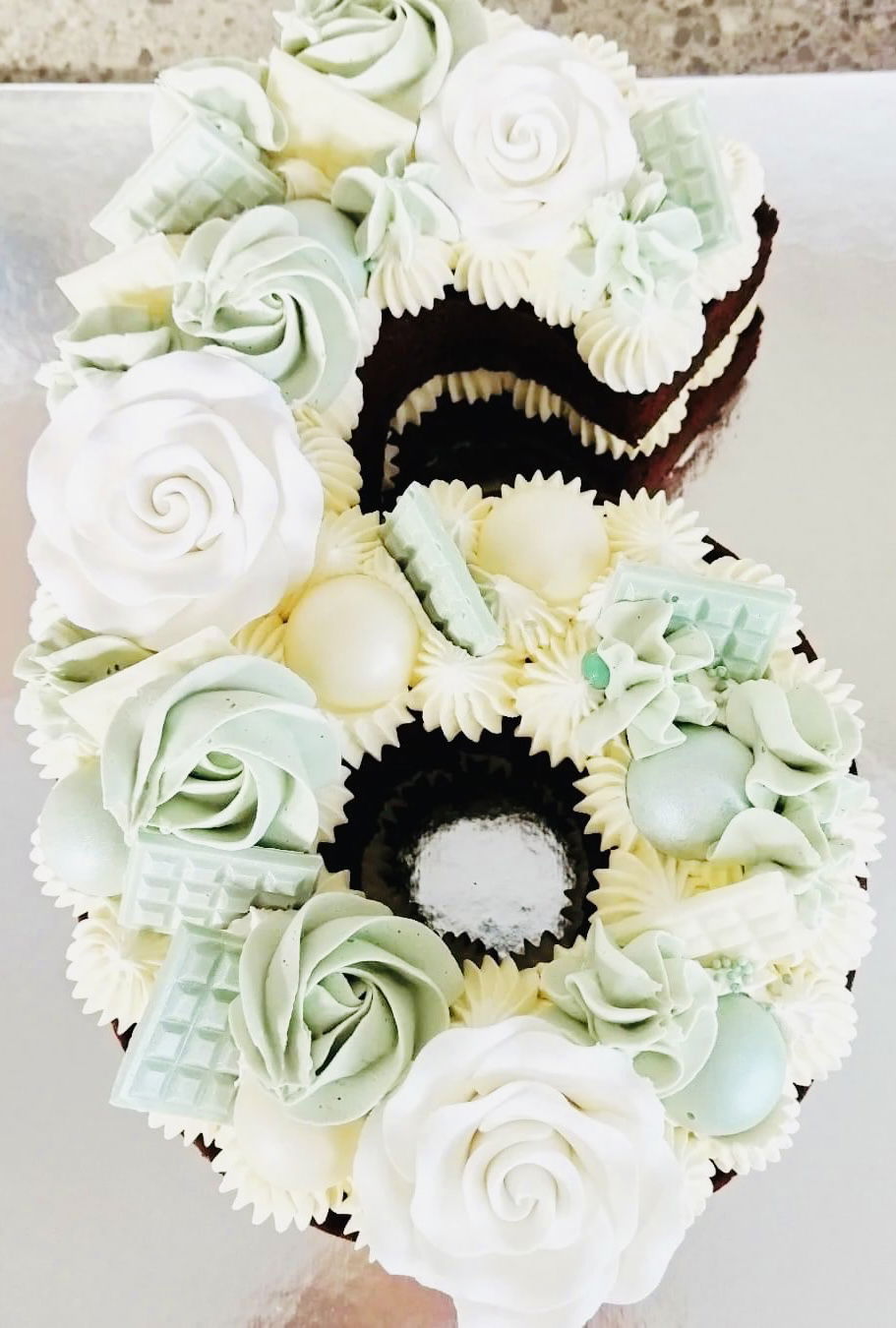 Number 6 Chocolate Cake with Buttercream Frosting