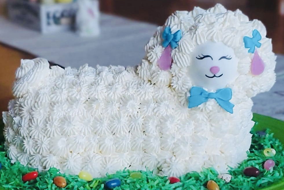 Vanilla Easter Lamb Cake with Buttercream Frosting