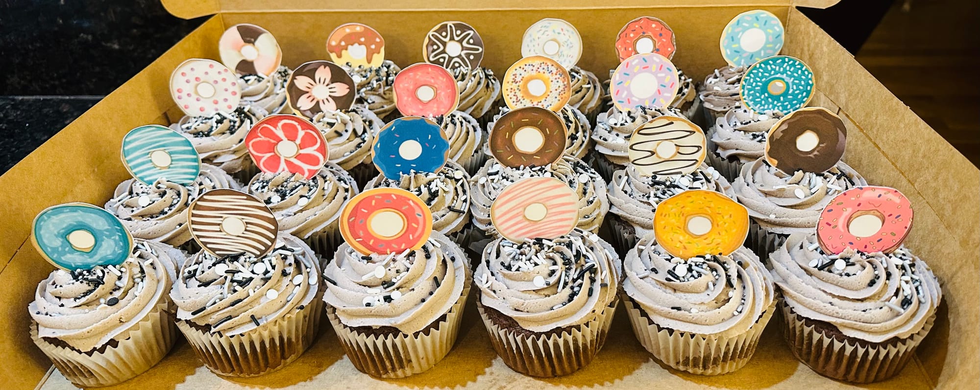 Chocolate Doughnut Cupcakes with Oreo Frosting