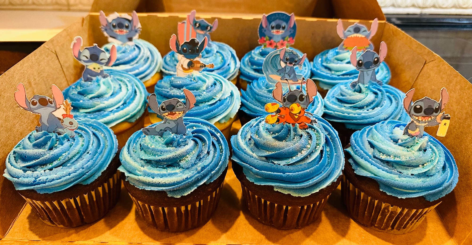 Lilo & Stitch Cupcakes with Buttercream Frosting