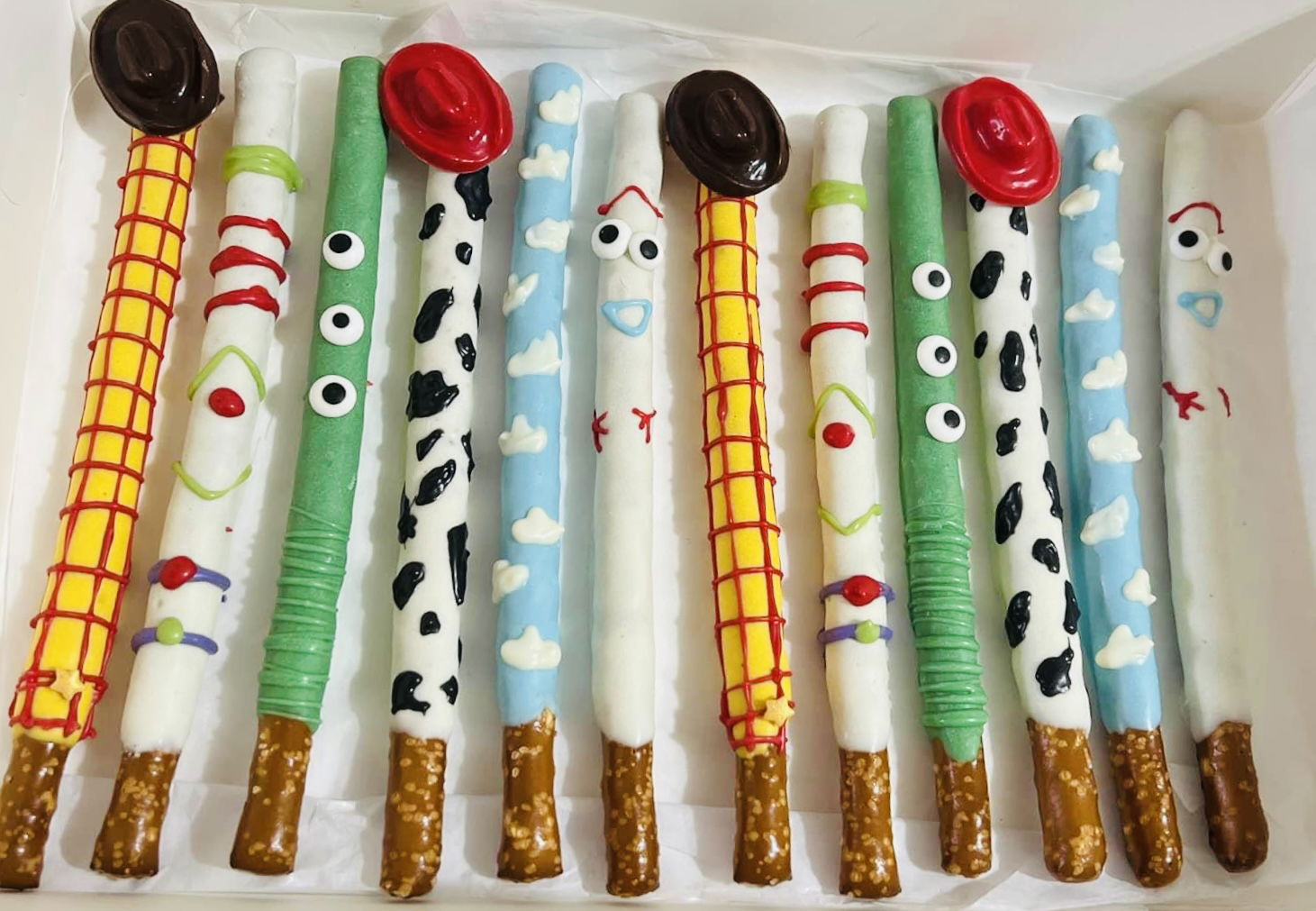 Toy Story Chocolate Dipped Pretzels