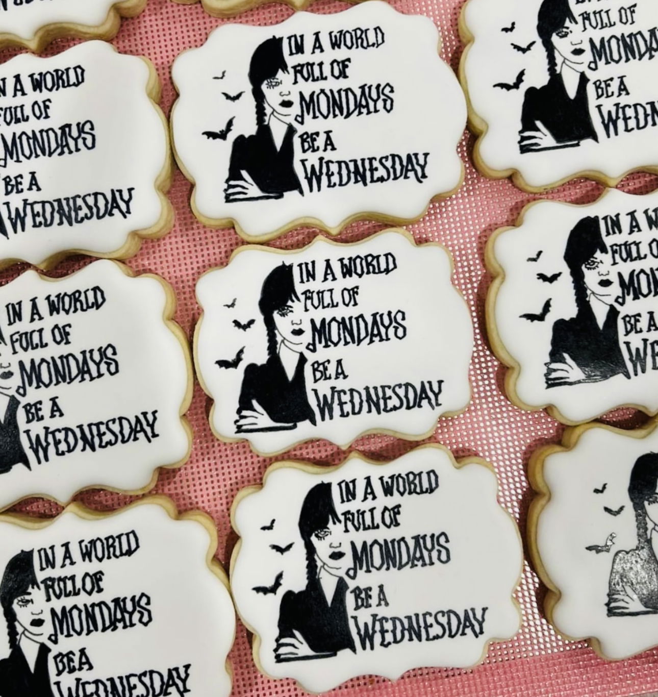 Wednesday Addams Royal Icing Sugar Cookies with Images