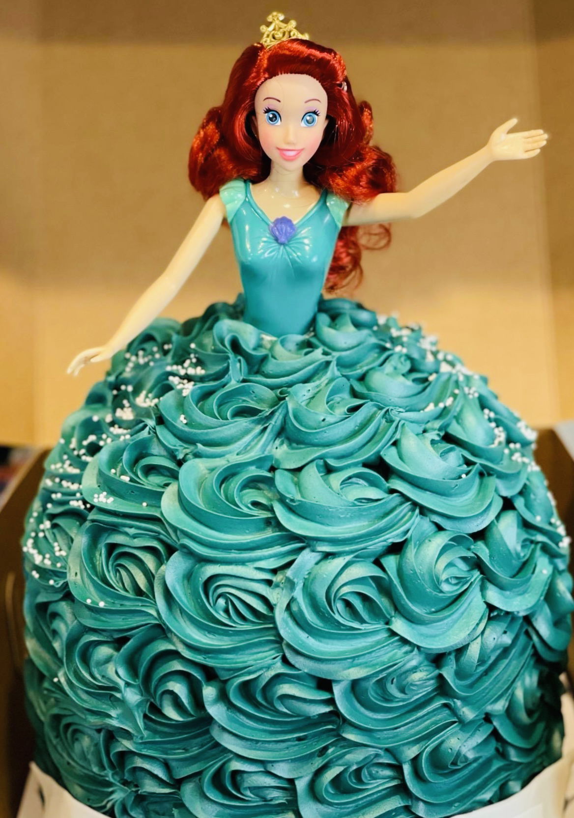 The Little Mermaid Doll Cake with Buttercream Frosting