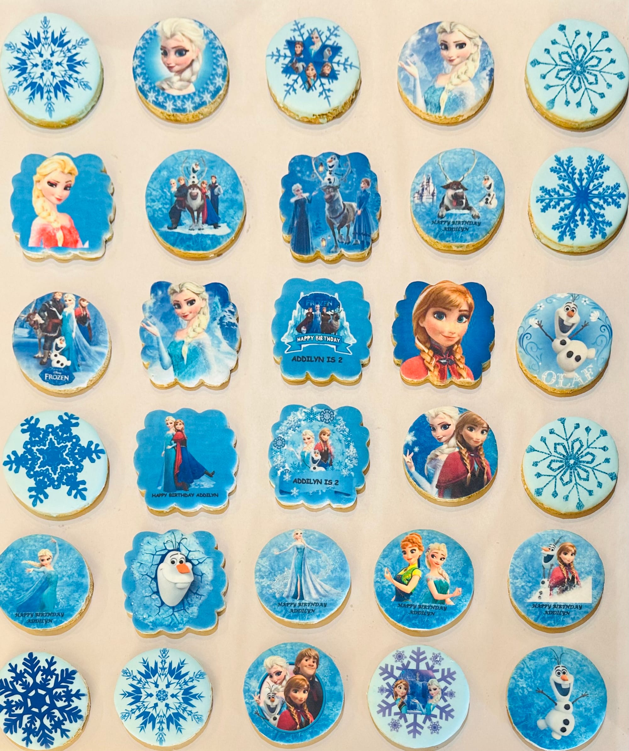 Frozen Elsa & Anna Royal Icing Sugar Cookies with Images