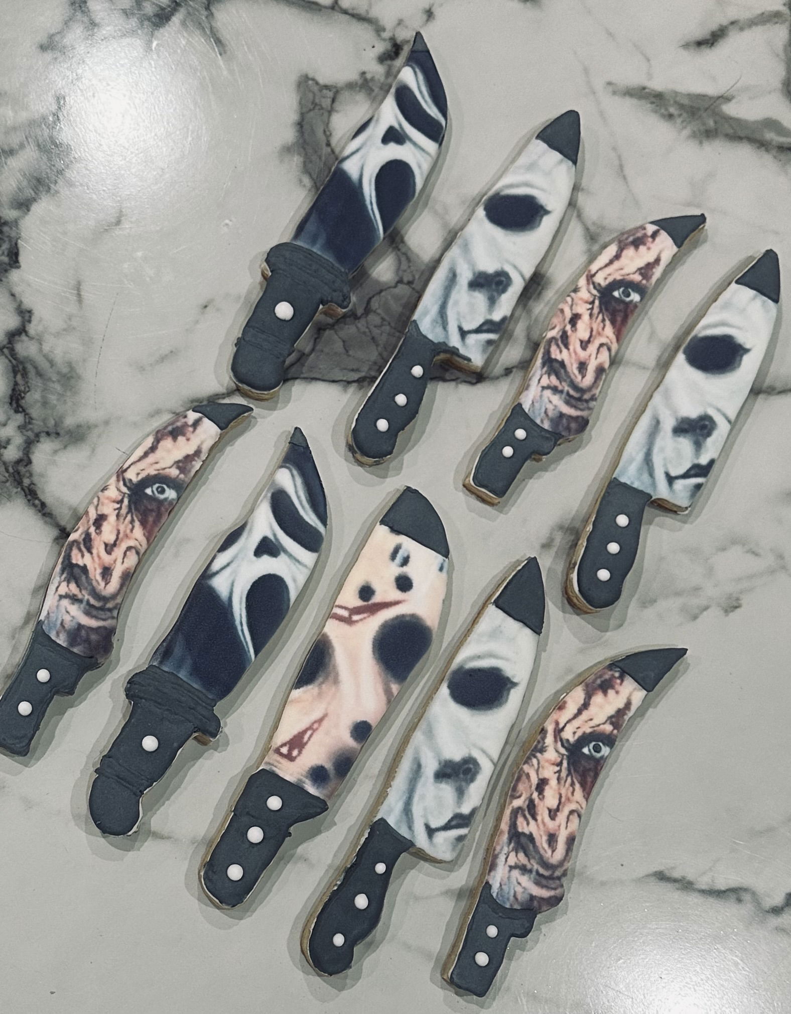 Halloween Movie killer knives Royal Icing Cookies